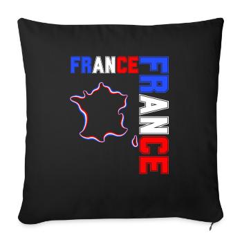 drapeau france cadeau, cadeau france drapeau - Housse de coussin décorative 45 x 45 cm - noir - Devant