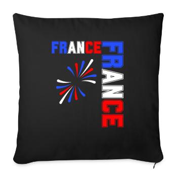 drapeau france cadeau, cadeau france drapeau - Housse de coussin décorative 45 x 45 cm - noir - Devant