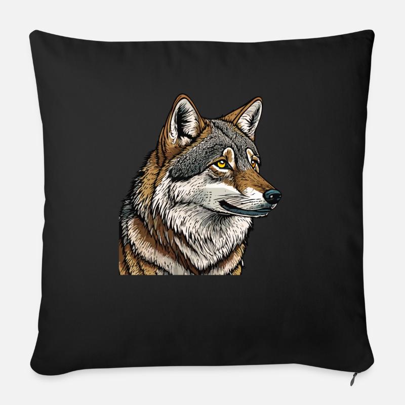 WOLF - Sofakissenbezug 45 x 45 cm - Schwarz