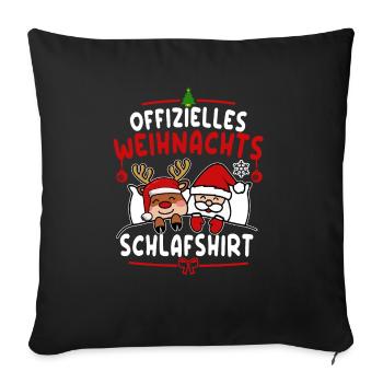 Official Sleep Shirt Christmas Rudolph Sleep - Sofa pillowcase 17,3'' x 17,3'' (45 x 45 cm) - black - Front
