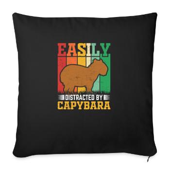 Capybara - Sofa pillowcase 17,3'' x 17,3'' (45 x 45 cm) - black - Front