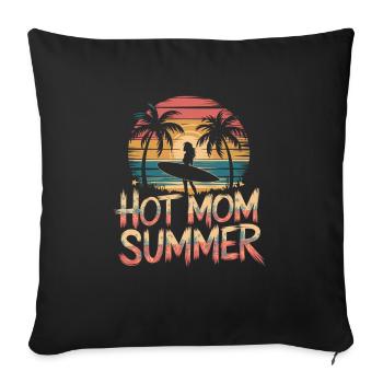 Hot Mom Summer - Surf - Sofa pillowcase 17,3'' x 17,3'' (45 x 45 cm) - black - Front