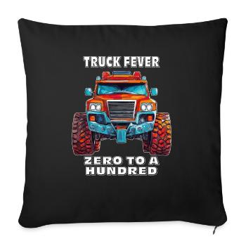AUTO TRUCK FEVER ZERO TO A HUNDRED - Sofa pillowcase 17,3'' x 17,3'' (45 x 45 cm) - black - Front