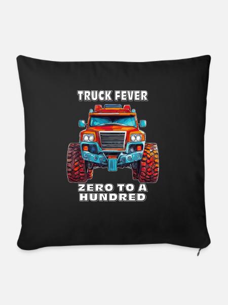 AUTO TRUCK FEVER ZERO TO A HUNDRED - Sofakissenbezug 45 x 45 cm - Schwarz
