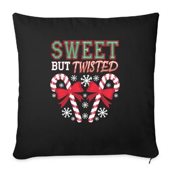 Candy Cane Sweet But Twisted Funny Christmas Xmas - Sofakissenbezug 45 x 45 cm - Schwarz - Vorne