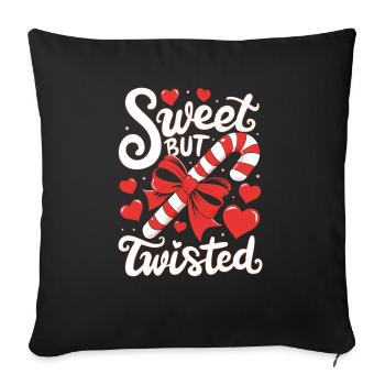 Candy Cane Sweet But Twisted Funny Christmas Xmas - Sofakissenbezug 45 x 45 cm - Schwarz - Vorne