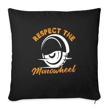 Respect The Monowheel Electric Unicycle EUC - Sofa pillowcase 17,3'' x 17,3'' (45 x 45 cm) - black - Front