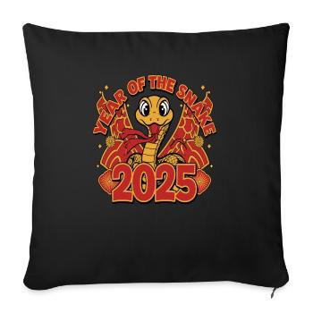 Chinese Year 2025 Year of the Snake - Sofa pillowcase 17,3'' x 17,3'' (45 x 45 cm) - black - Front