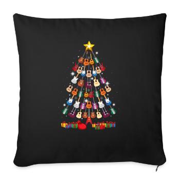 Guitar Christmas Tree Funny Guitarist Merry Xmas - Sofakissenbezug 45 x 45 cm - Schwarz - Vorne