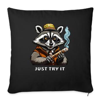 RACCOON JOINT JUST TRY IT - Sofa pillowcase 17,3'' x 17,3'' (45 x 45 cm) - black - Front