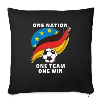 FOOTBALL ONE NATION ONE TEAM ONE WIN - Sofa pillowcase 17,3'' x 17,3'' (45 x 45 cm) - black - Front