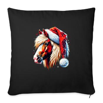 Original Polygon Art Haflinger Horse Christmas - Sofa pillowcase 17,3'' x 17,3'' (45 x 45 cm) - black - Front