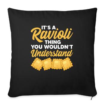 C’est un truc de raviolis que vous ne comprendriez pas Design - Housse de coussin décorative 45 x 45 cm - noir - Devant