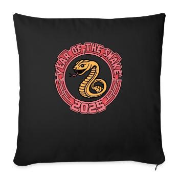 Année Chinoise 2025 Année du Serpent - Housse de coussin décorative 45 x 45 cm - noir - Devant