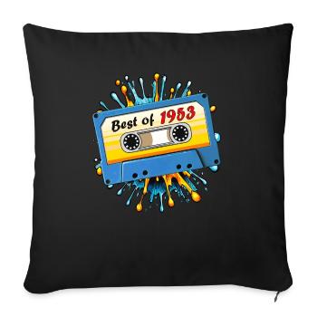 1953 CASSETTE MUSICALE BEST OF - Housse de coussin décorative 45 x 45 cm - noir - Devant