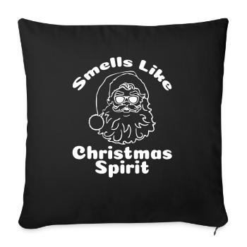Smell Like Christmas Spirit Shirt Santa Claus Gift - Sofa pillowcase 17,3'' x 17,3'' (45 x 45 cm) - black - Front