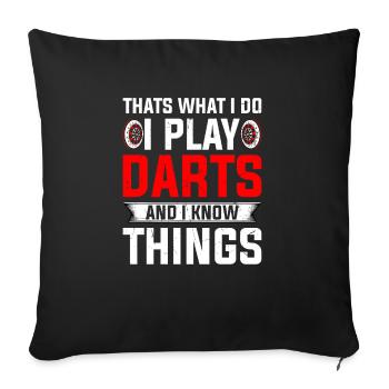 Darts Player 180 Dart - Sofa pillowcase 17,3'' x 17,3'' (45 x 45 cm) - black - Front
