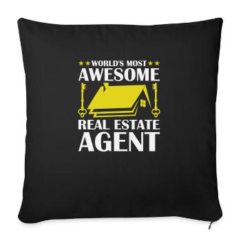 Realtor Real Estate Agent - Sofa pillowcase 17,3'' x 17,3'' (45 x 45 cm) - black - Front