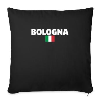 Bologne Italie Drapeau italien Italien - Housse de coussin décorative 45 x 45 cm - noir - Devant
