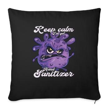 Désinfectant pour les mains Lavage des mains - Housse de coussin décorative 45 x 45 cm - noir - Devant