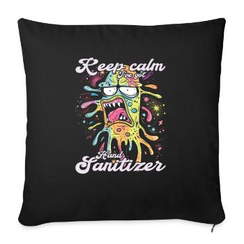 Désinfectant pour les mains Lavage des mains - Housse de coussin décorative 45 x 45 cm - noir - Devant