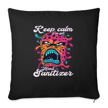 Désinfectant pour les mains Lavage des mains - Housse de coussin décorative 45 x 45 cm - noir - Devant