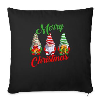 Merry Christmas Gnomes Happy Xmas Family - Sofa pillowcase 17,3'' x 17,3'' (45 x 45 cm) - black - Front