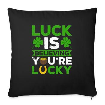 Happy St. Patrick's Day Kleeblätter - Sofakissenbezug 45 x 45 cm - Schwarz - Vorne