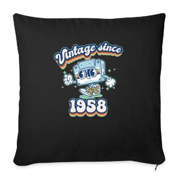 Vintage Since 1958 Classic 67th Birthday Retro - Sofa pillowcase 17,3'' x 17,3'' (45 x 45 cm) - black - Front