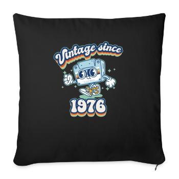 Vintage depuis 1976 Classique Rétro 49ème Anniversaire - Housse de coussin décorative 45 x 45 cm - noir - Devant