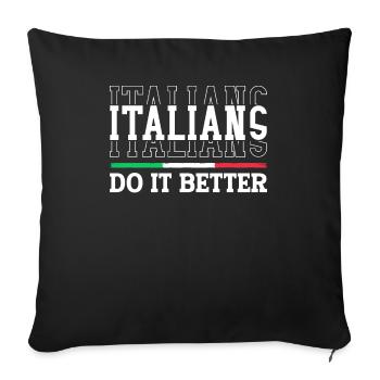 Italien Italie Drôle Dicton Idée Cadeau - Housse de coussin décorative 45 x 45 cm - noir - Devant