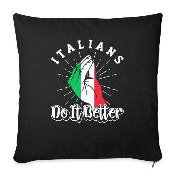 Italian Italian Italian Funny Saying - Sofa pillowcase 17,3'' x 17,3'' (45 x 45 cm) - black - Front