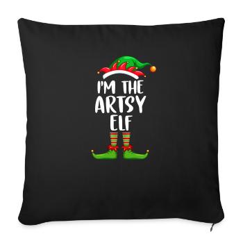 I’m The Artsy Elf Chemise Assortie Noël en famille - Housse de coussin décorative 45 x 45 cm - noir - Devant