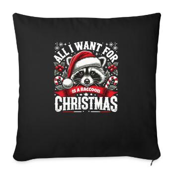 All I want for Christmas is a - Sofa pillowcase 17,3'' x 17,3'' (45 x 45 cm) - black - Front