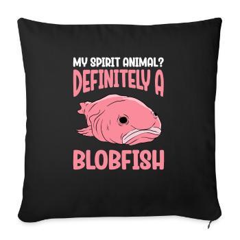Funny Blobfish Cute Blobfish - Sofa pillowcase 17,3'' x 17,3'' (45 x 45 cm) - black - Front