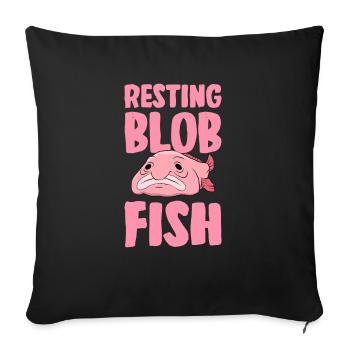 Funny Blobfish Cute Blobfish - Sofa pillowcase 17,3'' x 17,3'' (45 x 45 cm) - black - Front