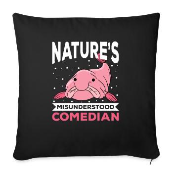 Funny Blobfish Cute Blobfish - Sofa pillowcase 17,3'' x 17,3'' (45 x 45 cm) - black - Front