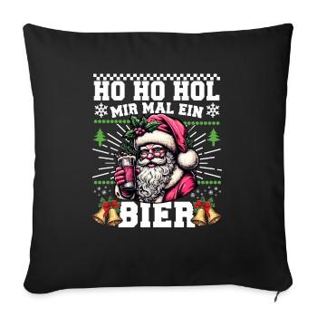 Ho Ho get me a beer Christmas Christmas - Sofa pillowcase 17,3'' x 17,3'' (45 x 45 cm) - black - Front