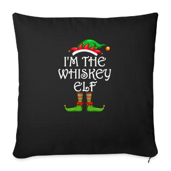 Je suis le whisky elfe chemise assortie famille - Housse de coussin décorative 45 x 45 cm - noir - Devant