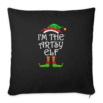I’m The Artsy Elf Chemise Assortie Noël en famille - Housse de coussin décorative 45 x 45 cm - noir - Devant