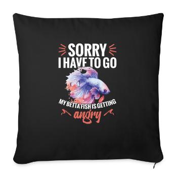 I'm sorry I have to go, my - Sofa pillowcase 17,3'' x 17,3'' (45 x 45 cm) - black - Front