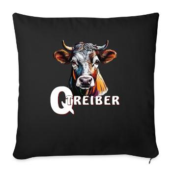 KUH Q-TREIBER - Sofakissenbezug 45 x 45 cm - Schwarz - Vorne