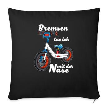 Je freine avec mon nez - Housse de coussin décorative 45 x 45 cm - noir - Devant