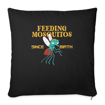 Les moustiques nourrissent de drôles d’insectes depuis leur naissance - Housse de coussin décorative 45 x 45 cm - noir - Devant