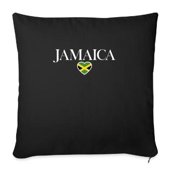 Jamaïque Jamaïque Drapeau jamaïcain - Housse de coussin décorative 45 x 45 cm - noir - Devant