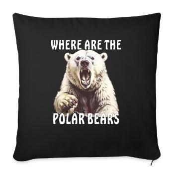 WHERE ARE THE POLAR BEARS - Sofa pillowcase 17,3'' x 17,3'' (45 x 45 cm) - black - Front