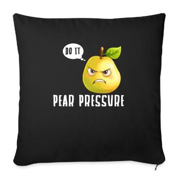 Do It Pear Pressure Lustige Birnen Illustration - Sofakissenbezug 45 x 45 cm - Schwarz - Vorne