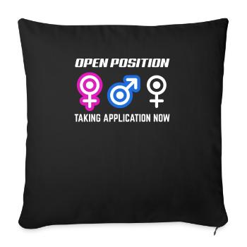 Open position Accept applications now - Sofa pillowcase 17,3'' x 17,3'' (45 x 45 cm) - black - Front