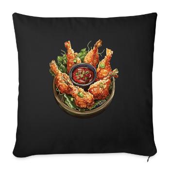 Chinese Food Crab Rangoon Meme Lustig - Sofakissenbezug 45 x 45 cm - Schwarz - Vorne