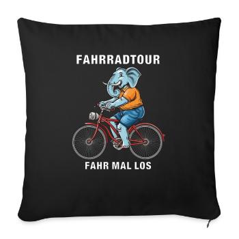 BIKE ELEPHANT BIKE TOUR RIDE OFF - Sofa pillowcase 17,3'' x 17,3'' (45 x 45 cm) - black - Front